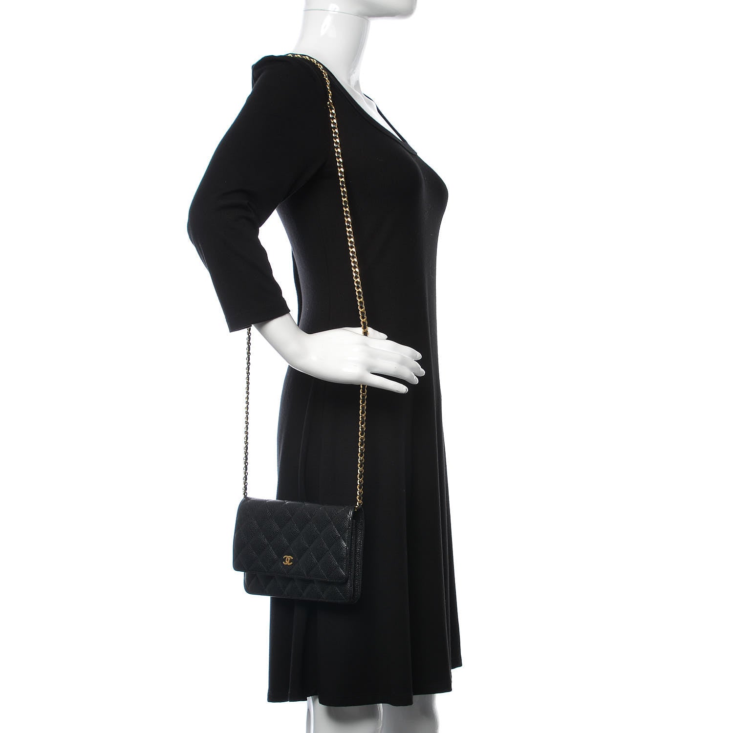 Chanel Caviar Quilted Wallet On Chain WOC Black 2 of 9