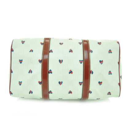 Gucci GG Plus Monogram Hearts Small Joy Boston White Red 6 of 10