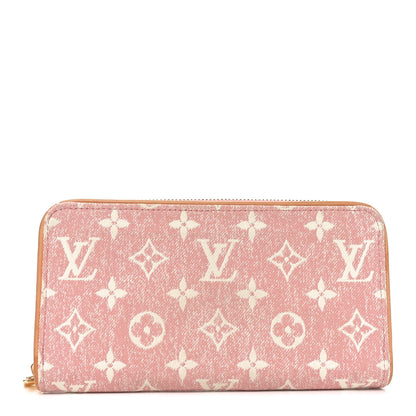 Louis Vuitton Denim Monogram Jacquard Zippy Wallet Pink 1 of 8