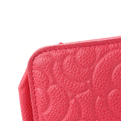 Chanel Caviar Camellia Embossed Wallet On Chain WOC Pink 24 of 26