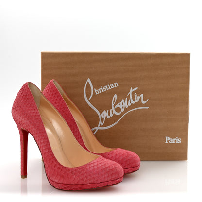 Christian Louboutin Watersnake Nubuck Neofilo 120 Pumps 36 Framboisine 9 of 9