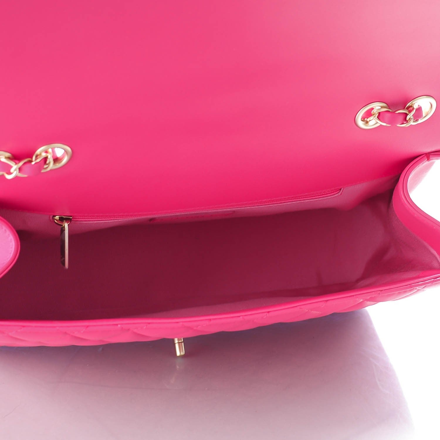 Chanel Lambskin Quilted Jumbo Mademoiselle Chic Flap Fuchsia 5 of 8