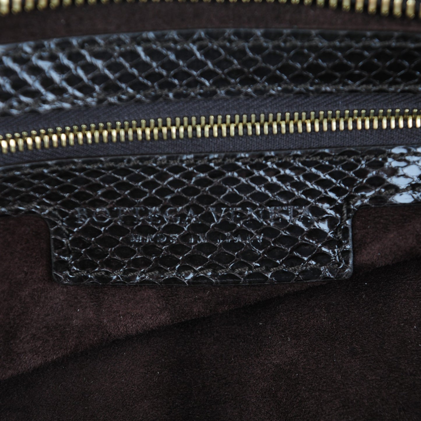 Snakeskin Burnished Intrecciato Bisanzio Tote