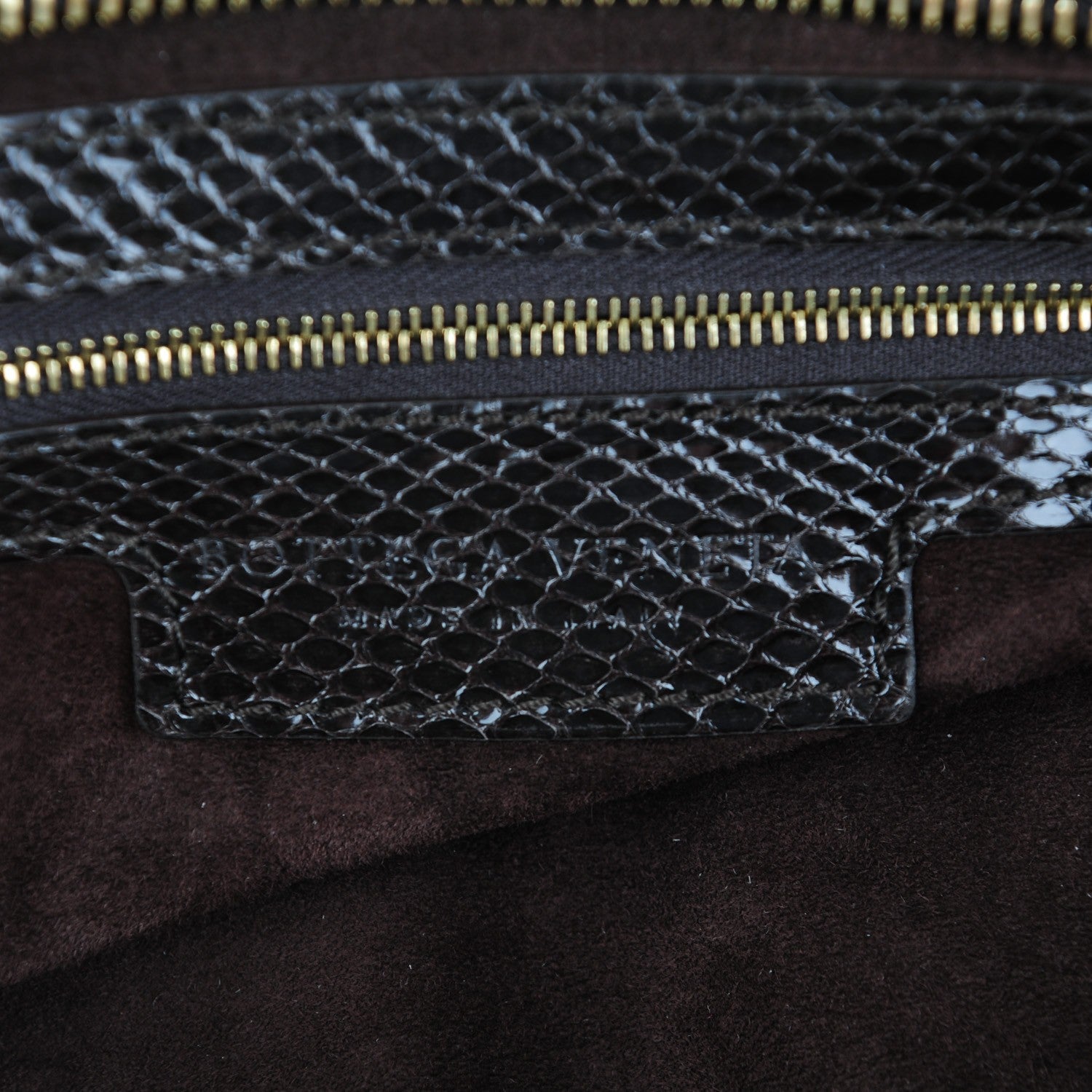 Bottega Veneta Snakeskin Burnished Intrecciato Bisanzio Tote 6 of 9