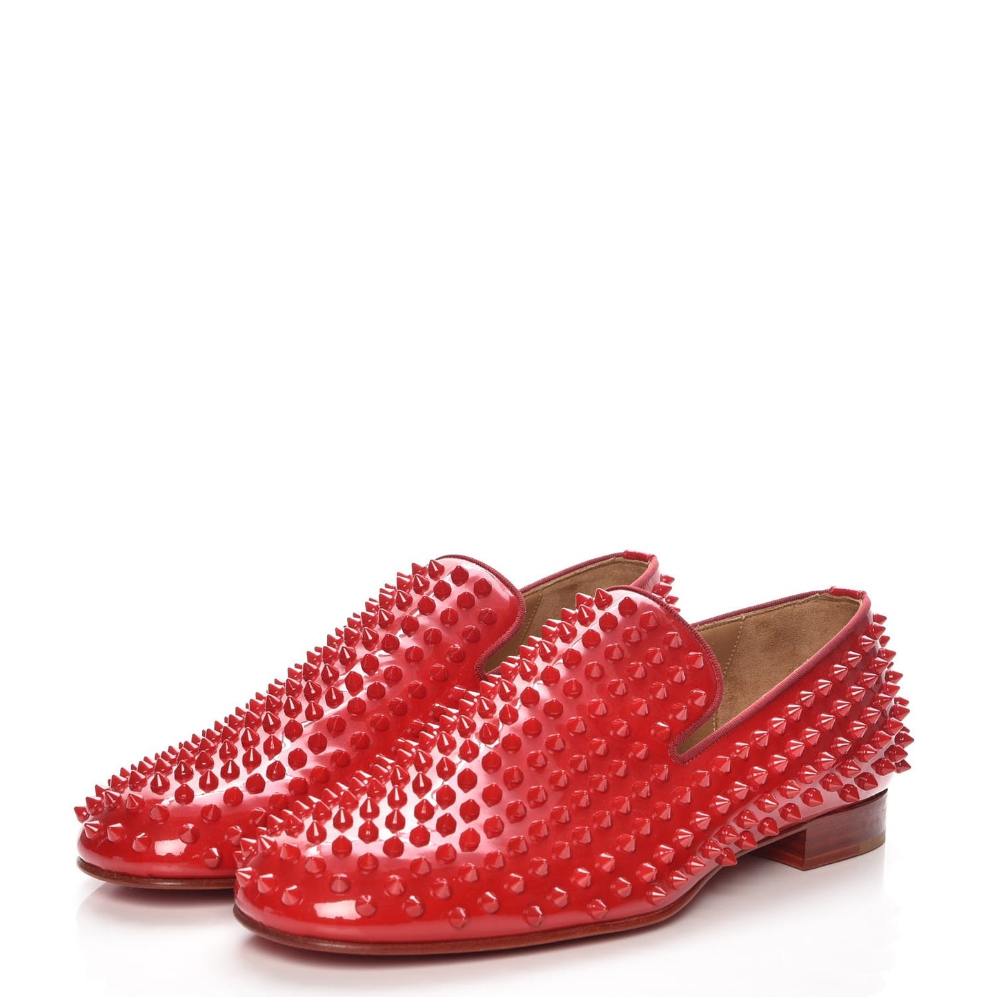 Patent Rollerboy Spikes Flat Loafers 42 Red