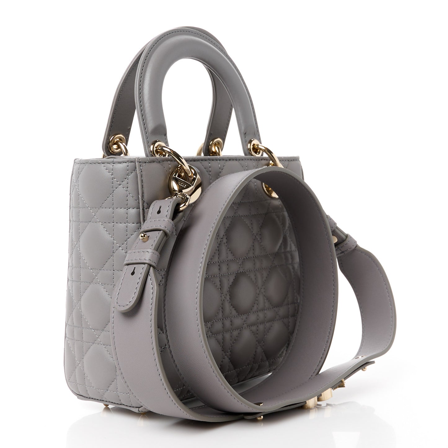 Lambskin Cannage Small My ABCDior Lady Dior Grey