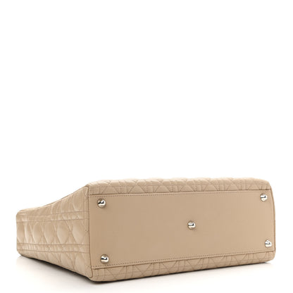 Christian Dior Lambskin Cannage Large Lady Dior Beige 4 of 13