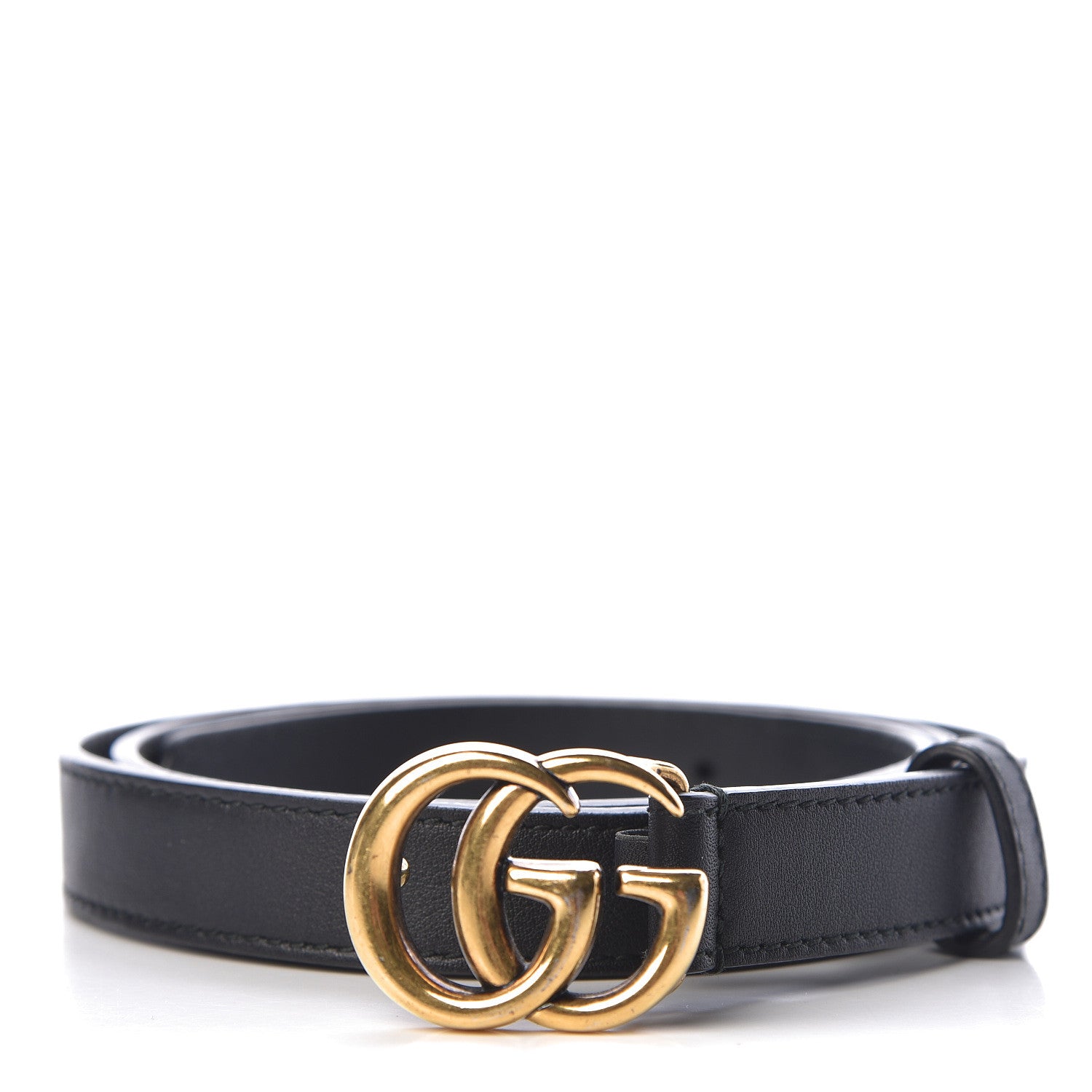 Gucci Calfskin Double G 20mm Belt 85 34 Black 1 of 6
