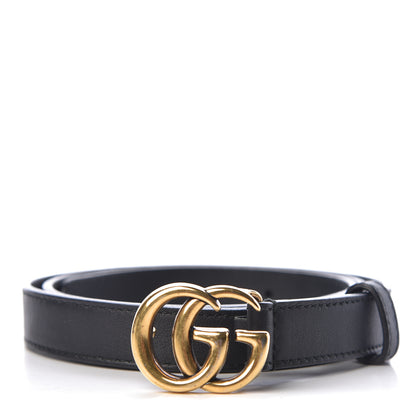 Gucci Calfskin Double G 20mm Belt 85 34 Black 1 of 6