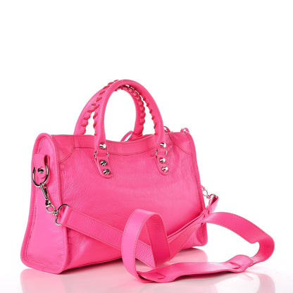 Balenciaga Agneau Classic Silver Hardware S City Rose Fluo 3 of 8