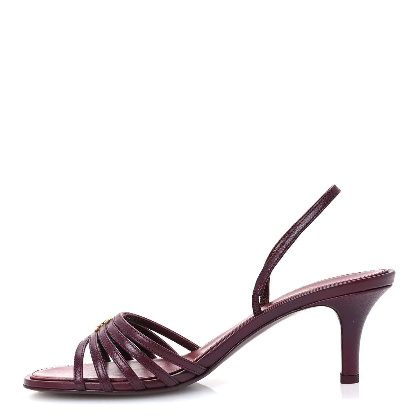 Goatskin CC Caged Sandals 39 Burgundy