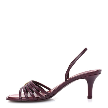 Chanel Goatskin CC Caged Sandals 39 Burgundy 1 of 9