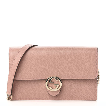 Gucci Dollar Calfskin Interlocking G Chain Wallet Soft Pink 1 of 10