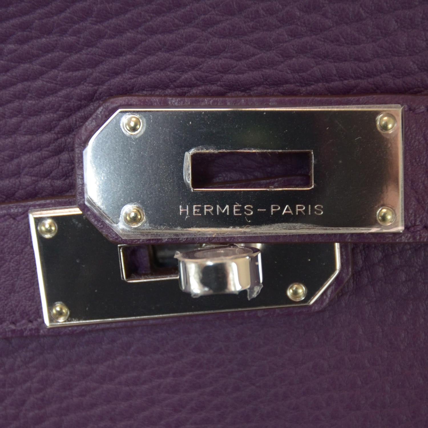 Hermes Taurillon Clemence Jypsiere 34 Violet 5 of 9