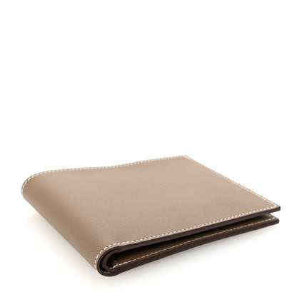 Hermes Swift Silk Printed Citizen Twill Compact Wallet Etoupe Sun 4 of 6