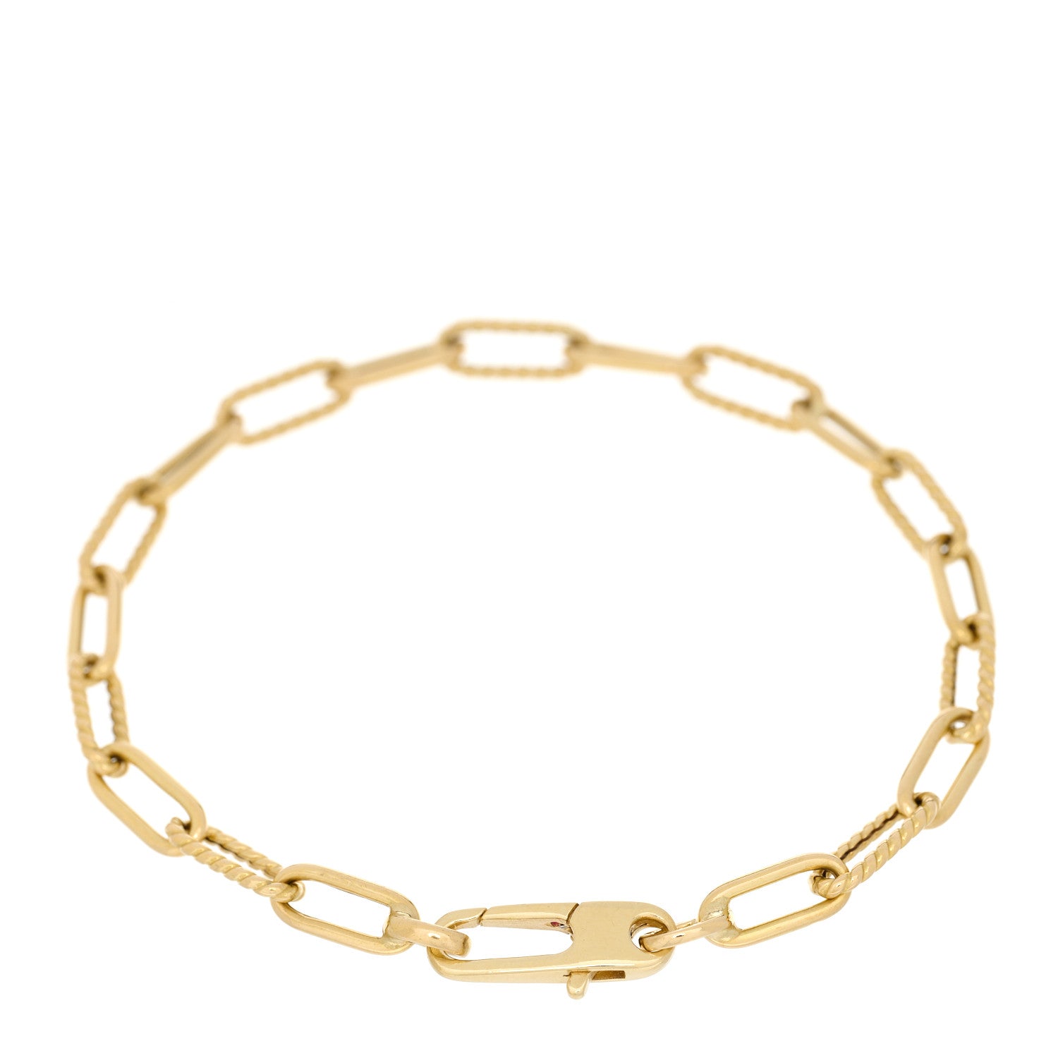 Roberto Coin 18K Yellow Gold Fluted Paper Clip Link Bracelet 2 of 3