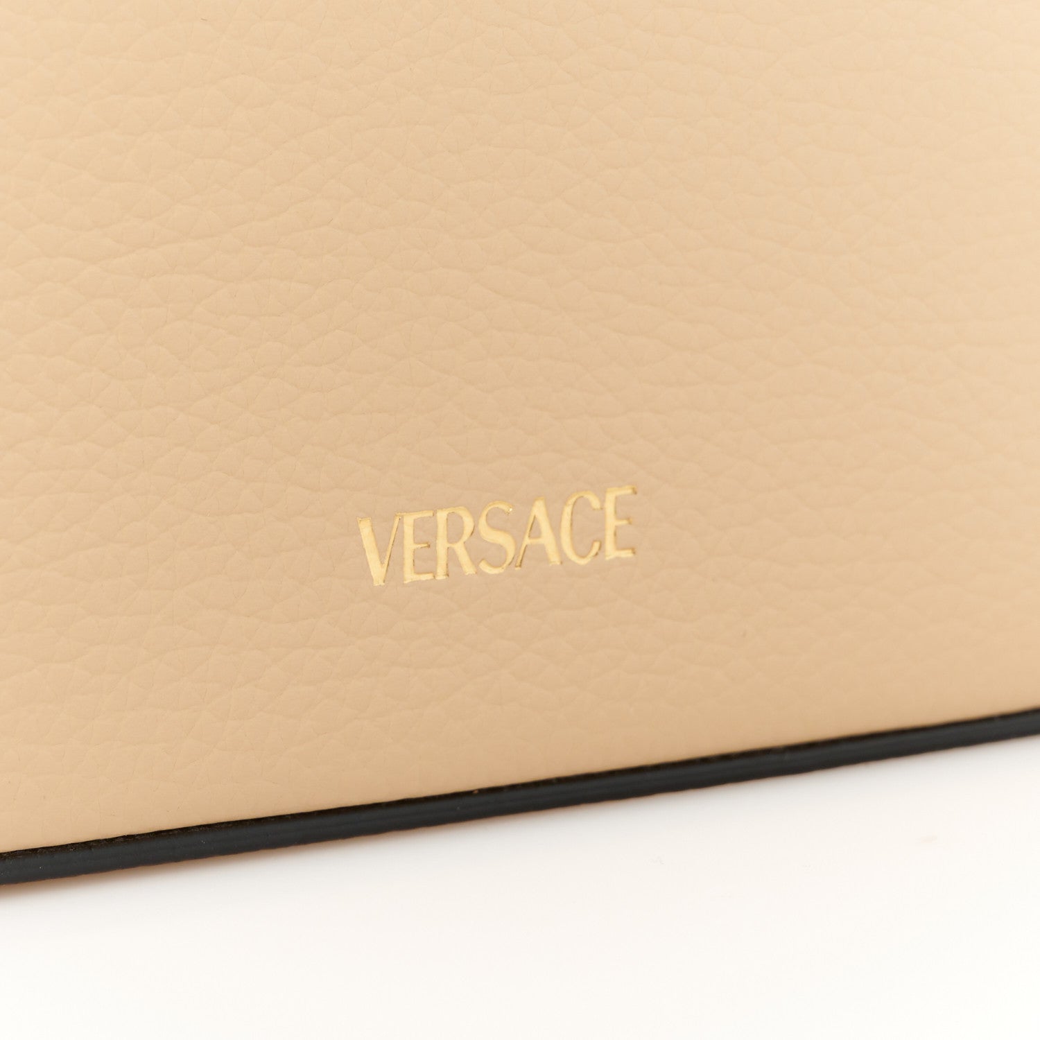 Versace Grained Calfskin Virtus Crossbody Bag Beige 9 of 12