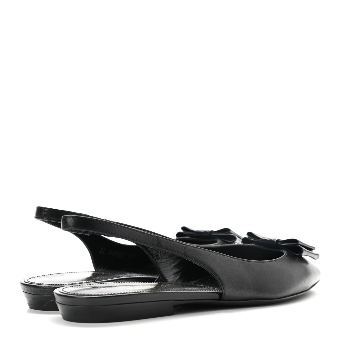 Patent Smooth Lambskin Anais Slingback Flats 35.5 Black