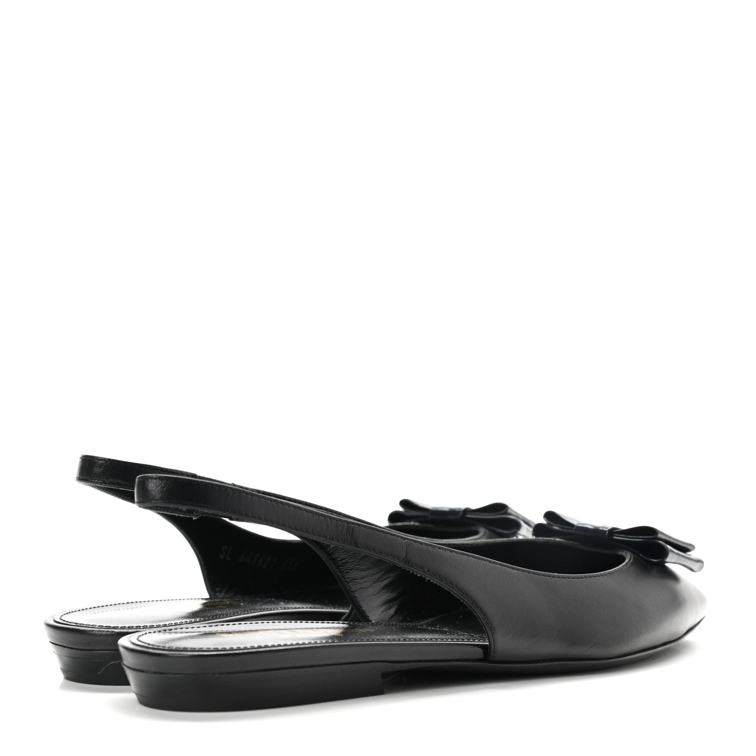 Saint Laurent Patent Smooth Lambskin Anais Slingback Flats 35.5 Black 4 of 8