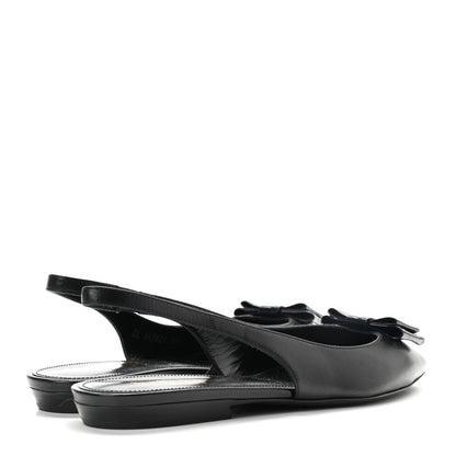 Saint Laurent Patent Smooth Lambskin Anais Slingback Flats 35.5 Black 4 of 8