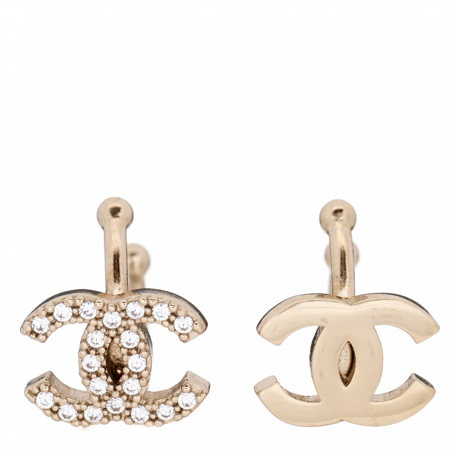 Chanel Metal Strass Lip Ring Set Gold 1 of 5