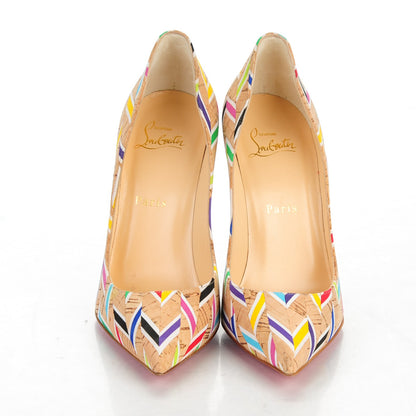 Christian Louboutin Cork Chevron Print Pigalle Follies 100 Pumps 37.5 Multicolor 2 of 7