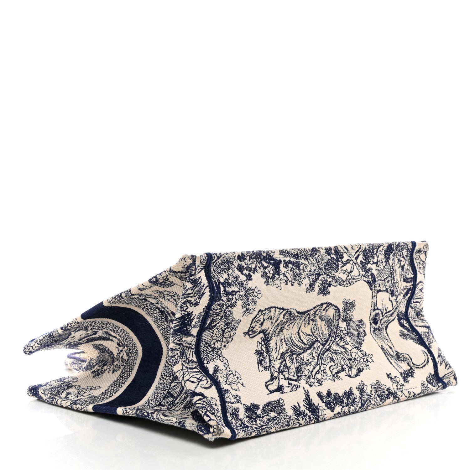 Christian Dior Canvas Embroidered Medium Dioriviera Toile De Jouy Book Tote Blue 4 of 12