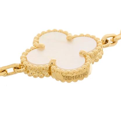 Van Cleef & Arpels 18K Yellow Gold Mother of Pearl 5 Motifs Vintage Alhambra Bracelet 4 of 4