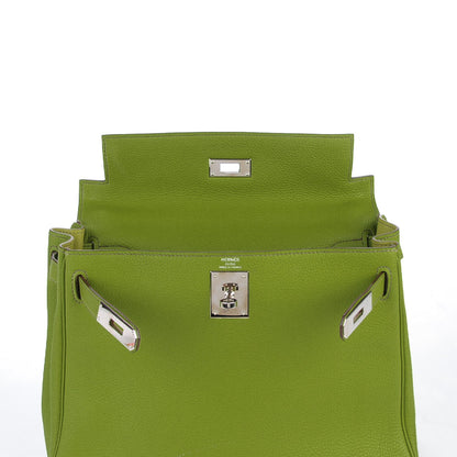 Hermes Taurillon Clemence Kelly Retourne 28 Vert Anis 18 of 27