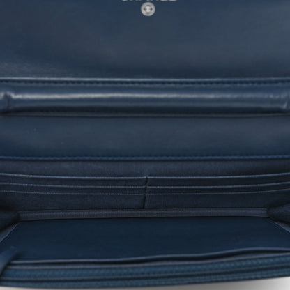 Chanel Lambskin Quilted Wallet On Chain WOC Navy Blue 6 of 12