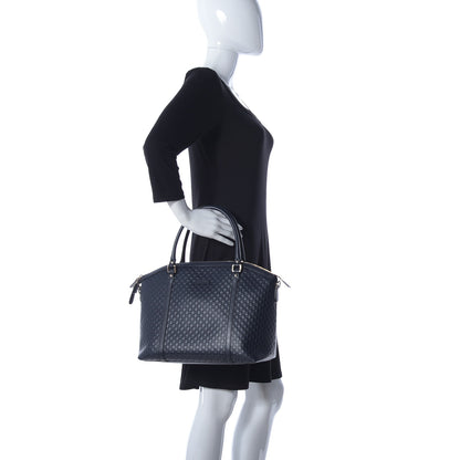 Gucci Soft Microguccissima Dome Satchel Navy 2 of 10
