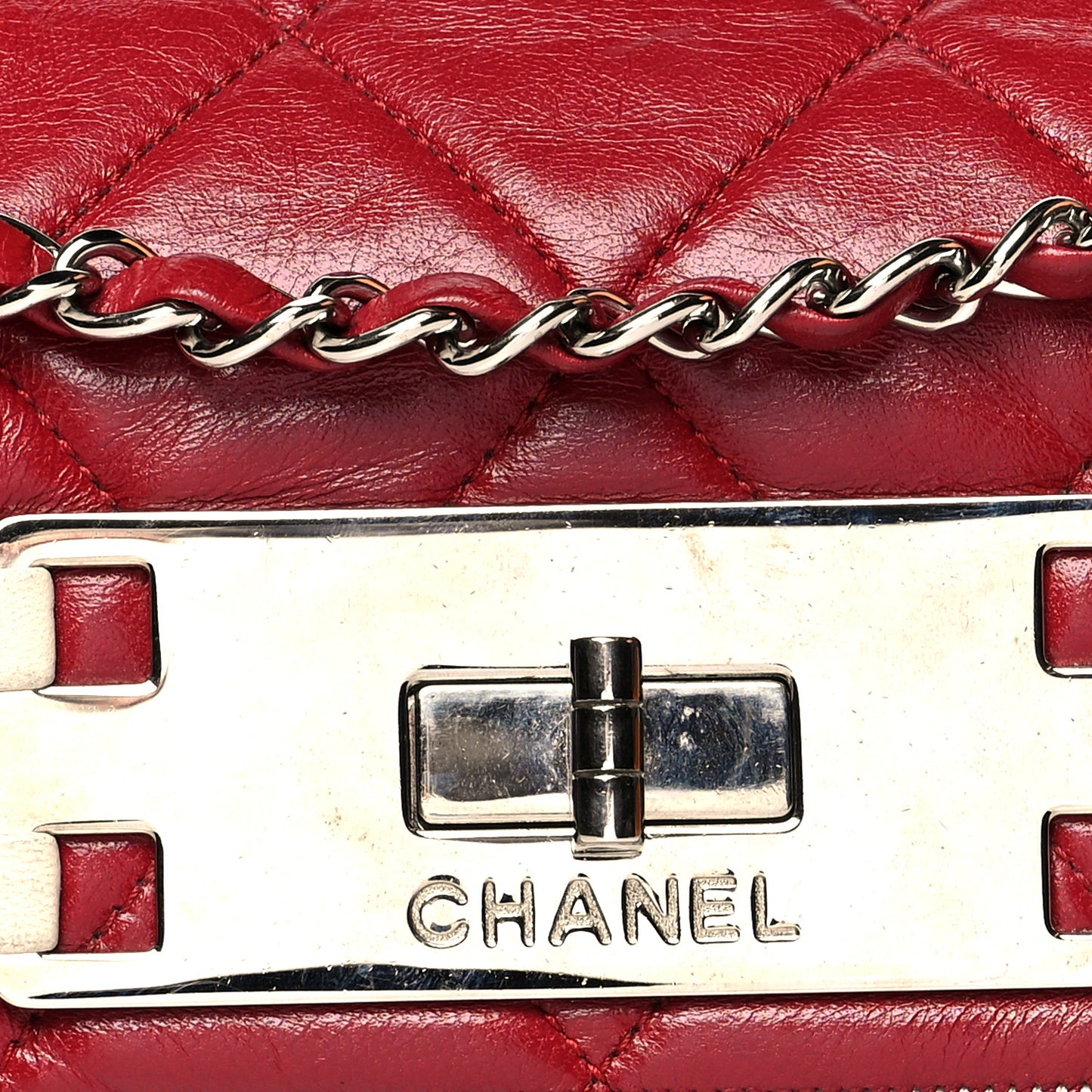 Lambskin Quilted East West Accordion Flap Light Bordeaux