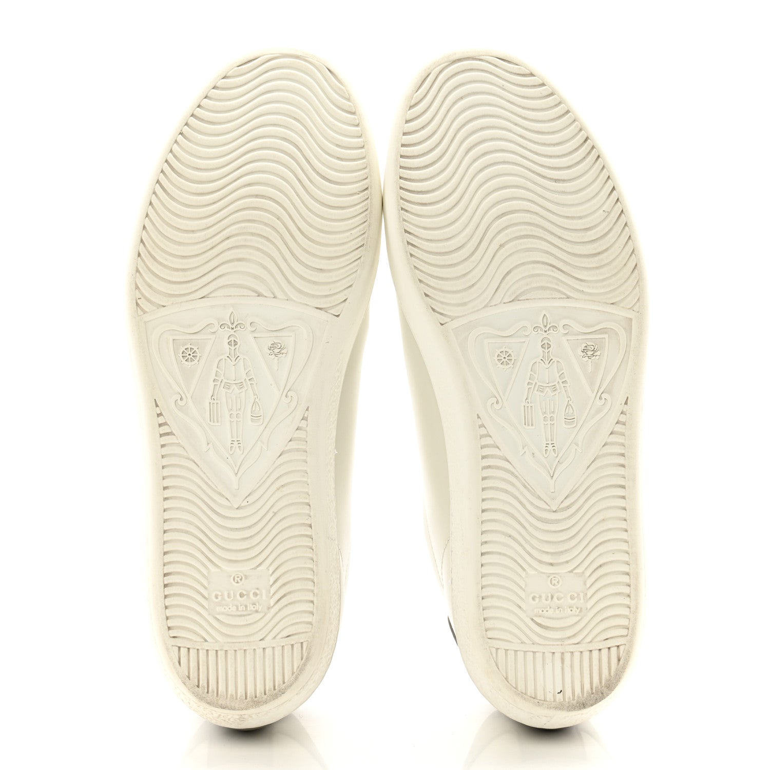 Gucci Calfskin Interlocking G Perforated Womens Ace Sneakers 37.5 White Grey Sky 5 of 12