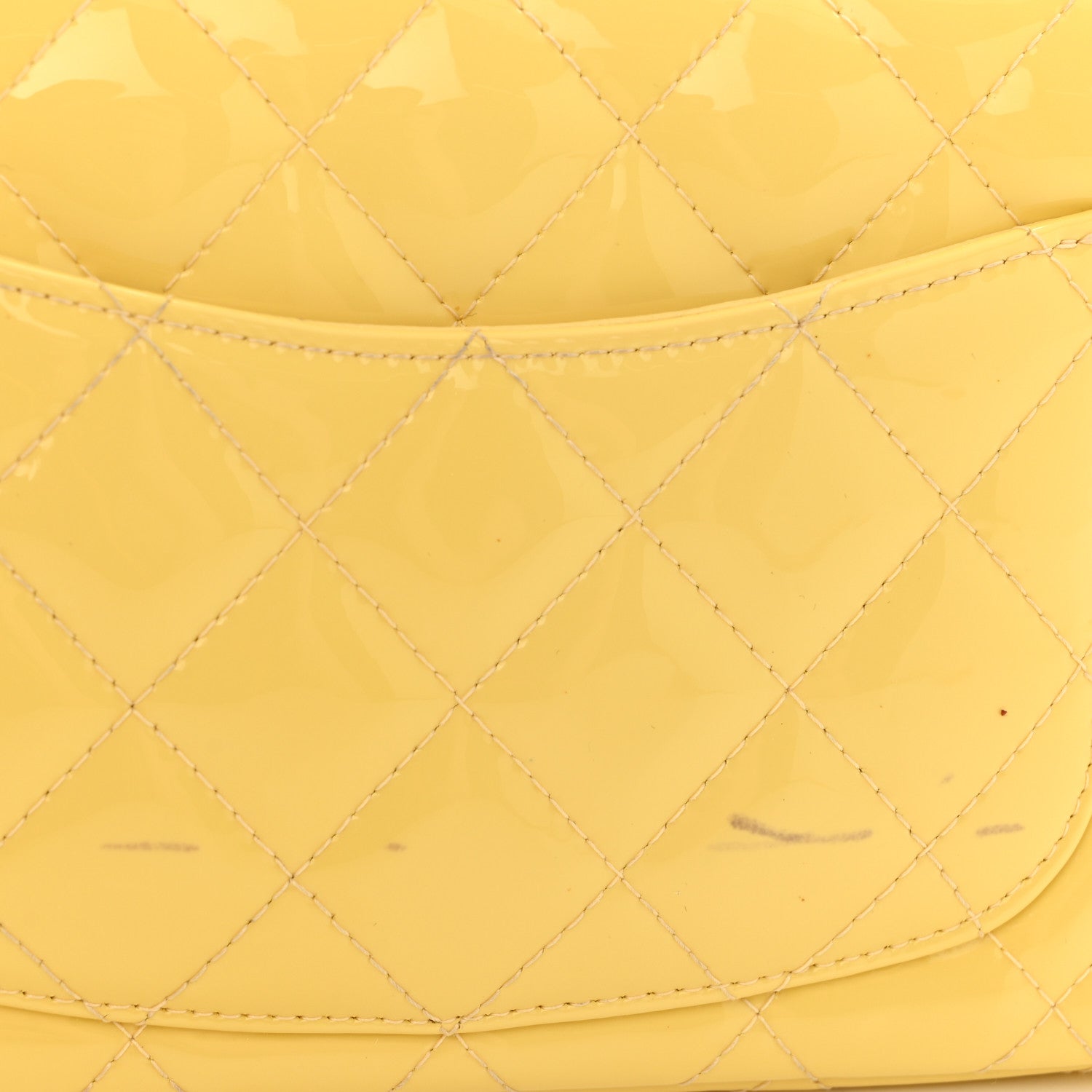 Chanel Patent Quilted Mini Rectangular Flap Yellow 11 of 12