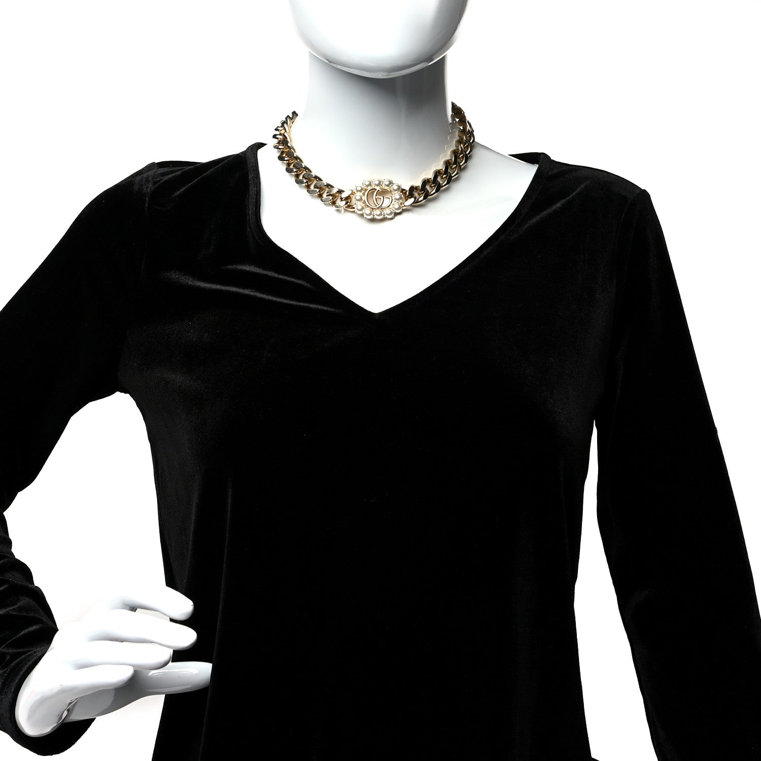 Gucci Pearl Double G Choker Gold 2 of 5