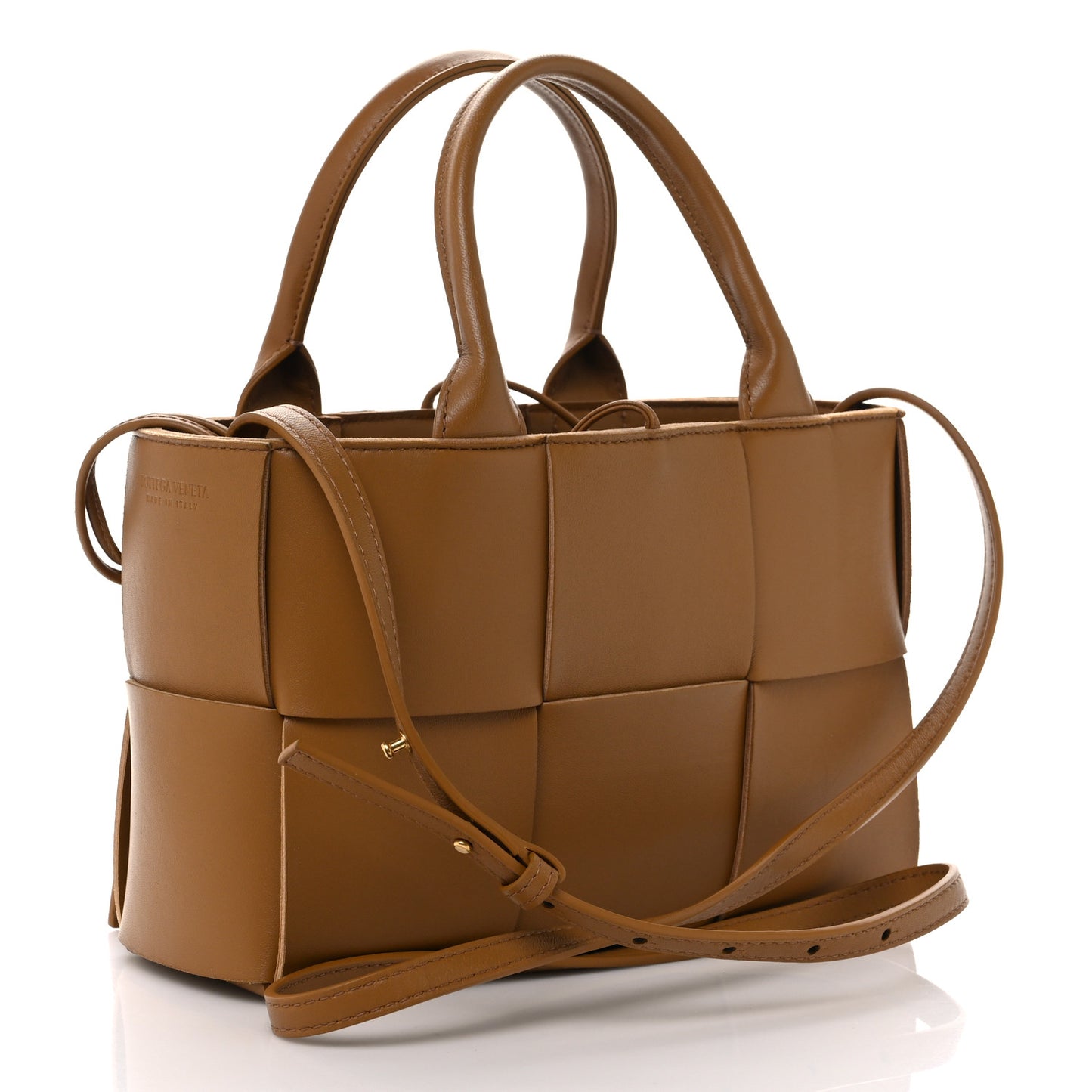 Nappa Maxi Intrecciato Mini Arco Tote Camel