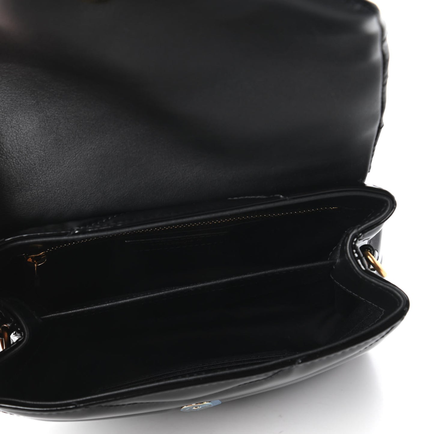 Patent Y Quilted Monogram Toy Loulou Crossbody Bag Black