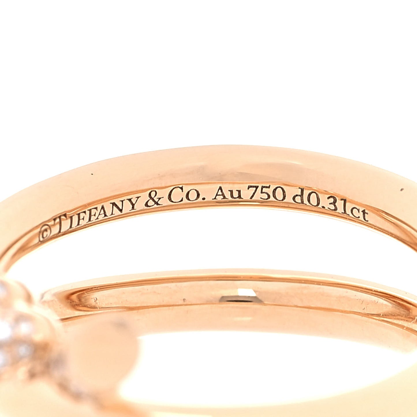 18K Rose Gold Diamond Double Row Knot Ring 50 5.5