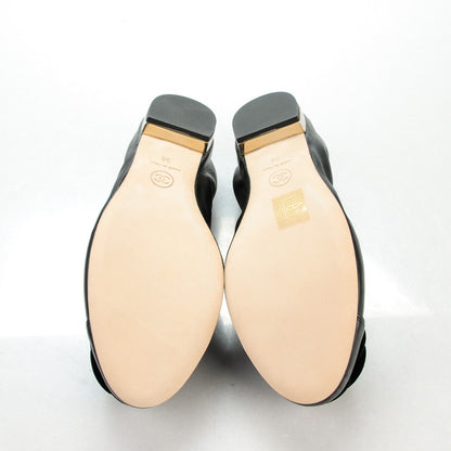 Chanel Lambskin Elastic Camellia Ballerina Flats 38 Black 5 of 8