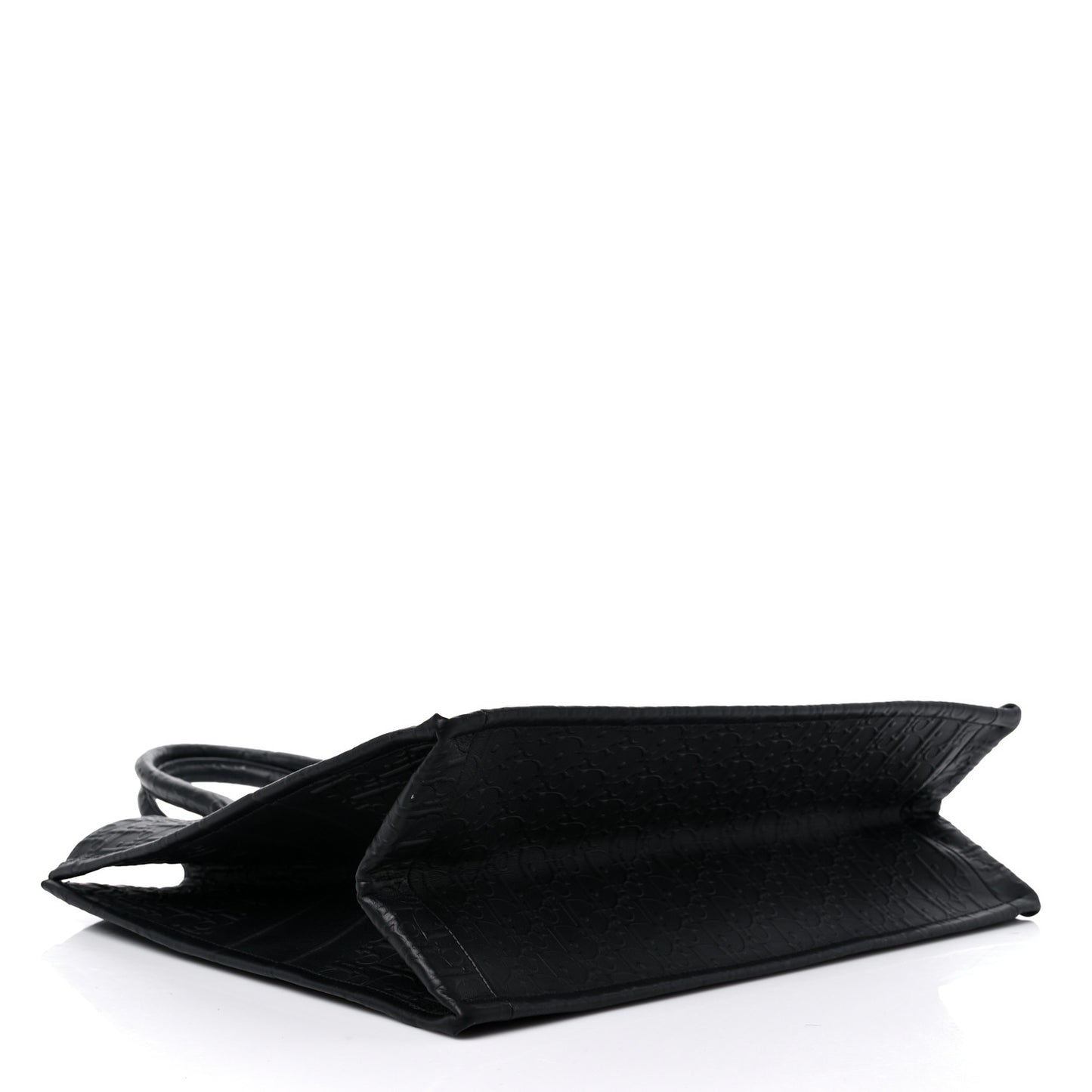Oblique Calfskin Embossed Large Book Tote Black