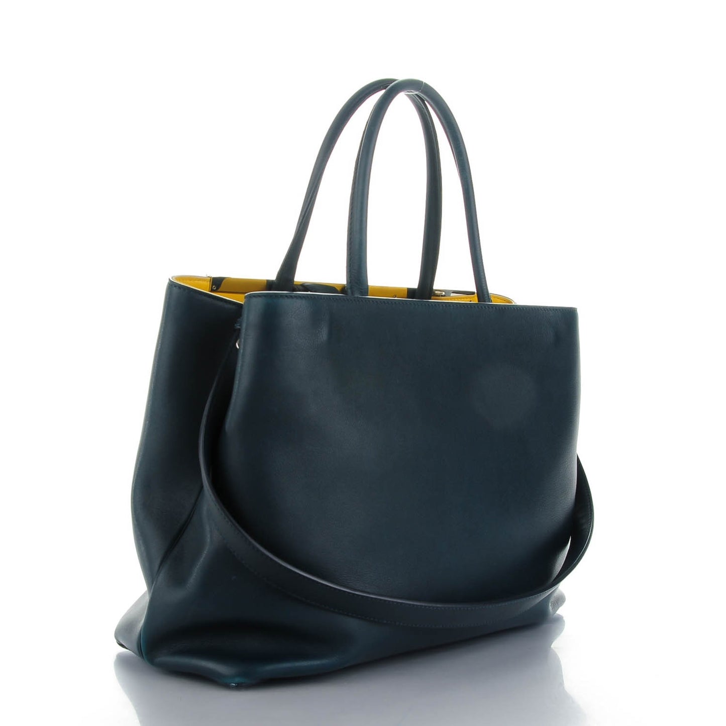 Calfskin Medium 2Jours Tote Blue Notte Yellow
