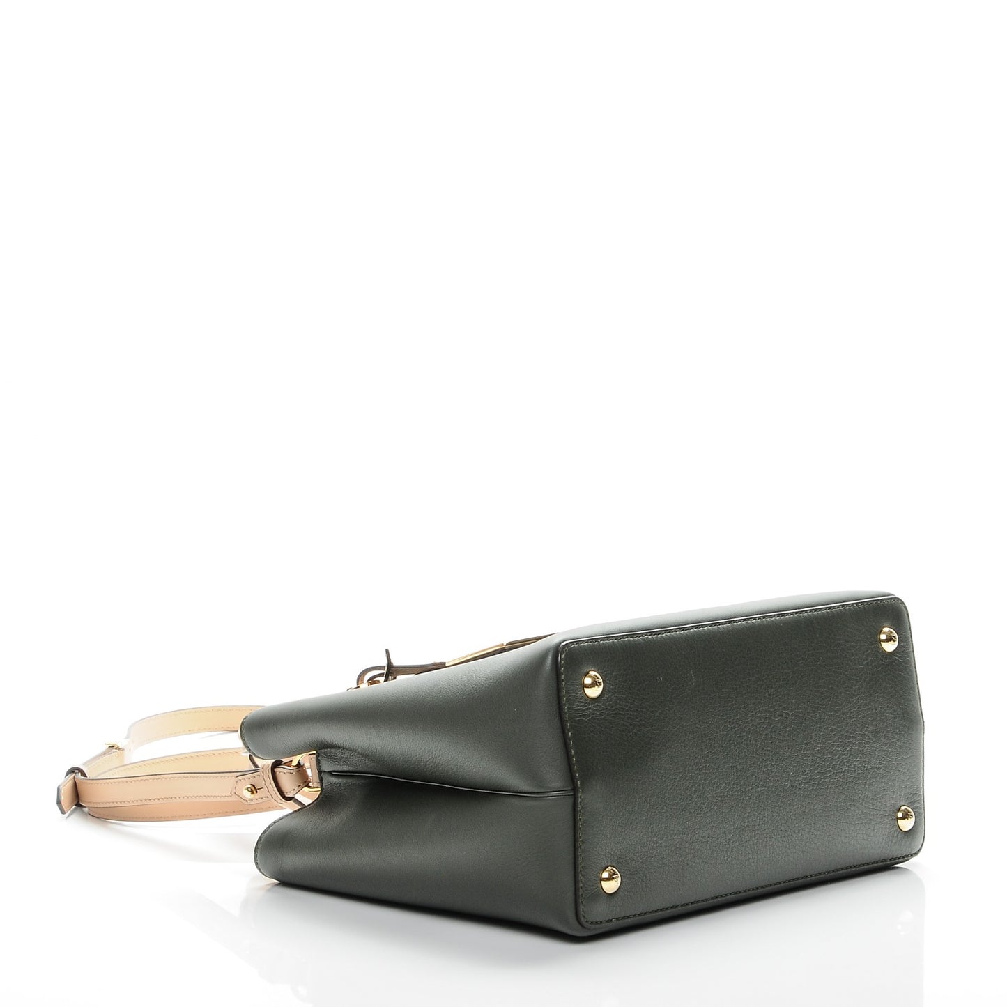 Vitello Dolce Bi-Color Petite 2Jours Tote Verde Prato Makeup