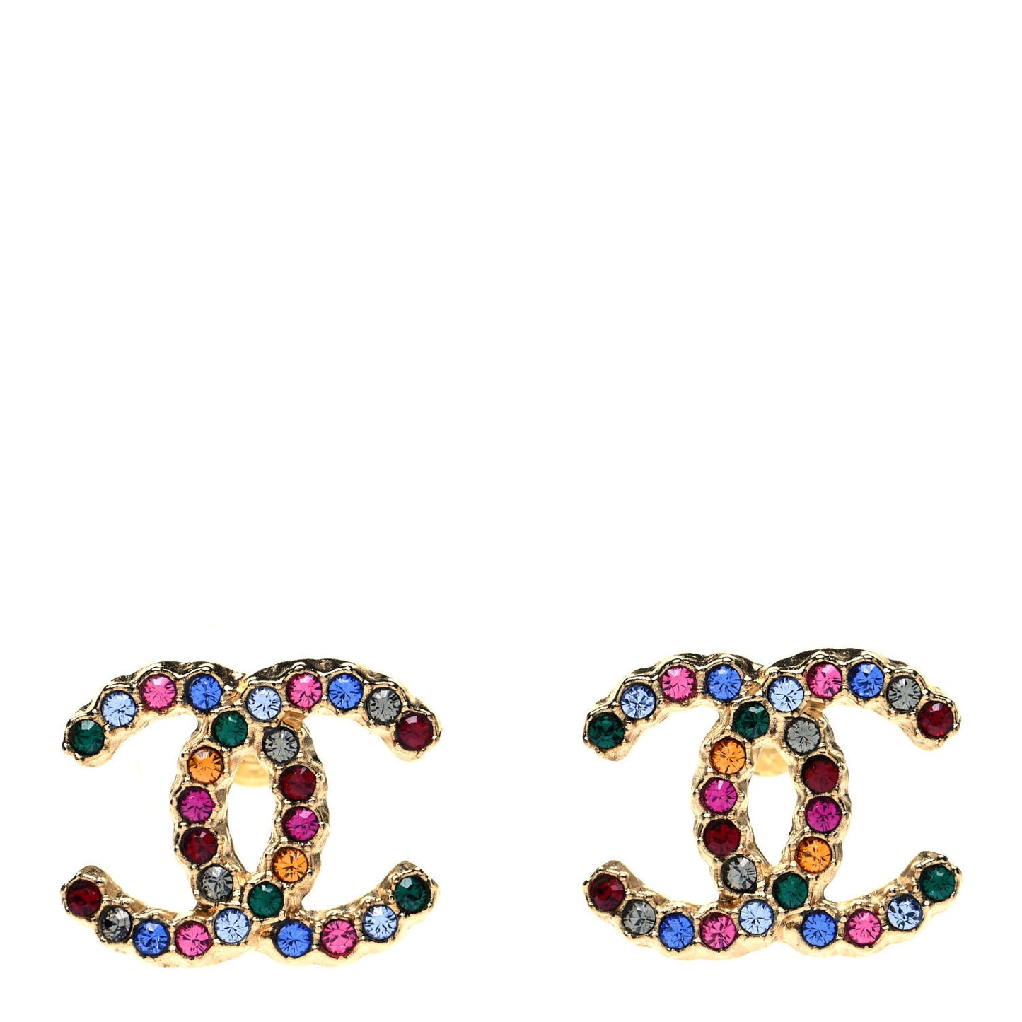 Crystal Over The Rainbow CC Earrings Gold Multicolor