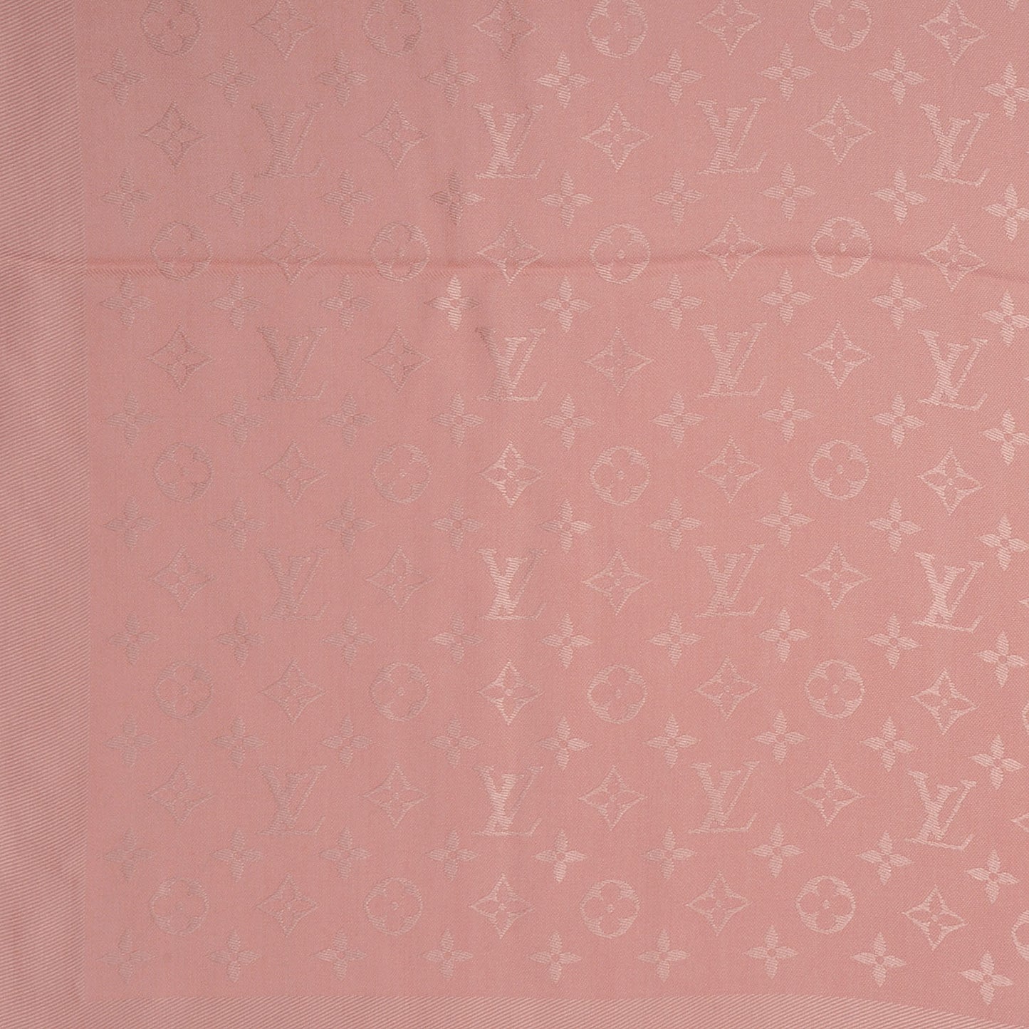 Wool Silk Monogram Shawl Rose Petale