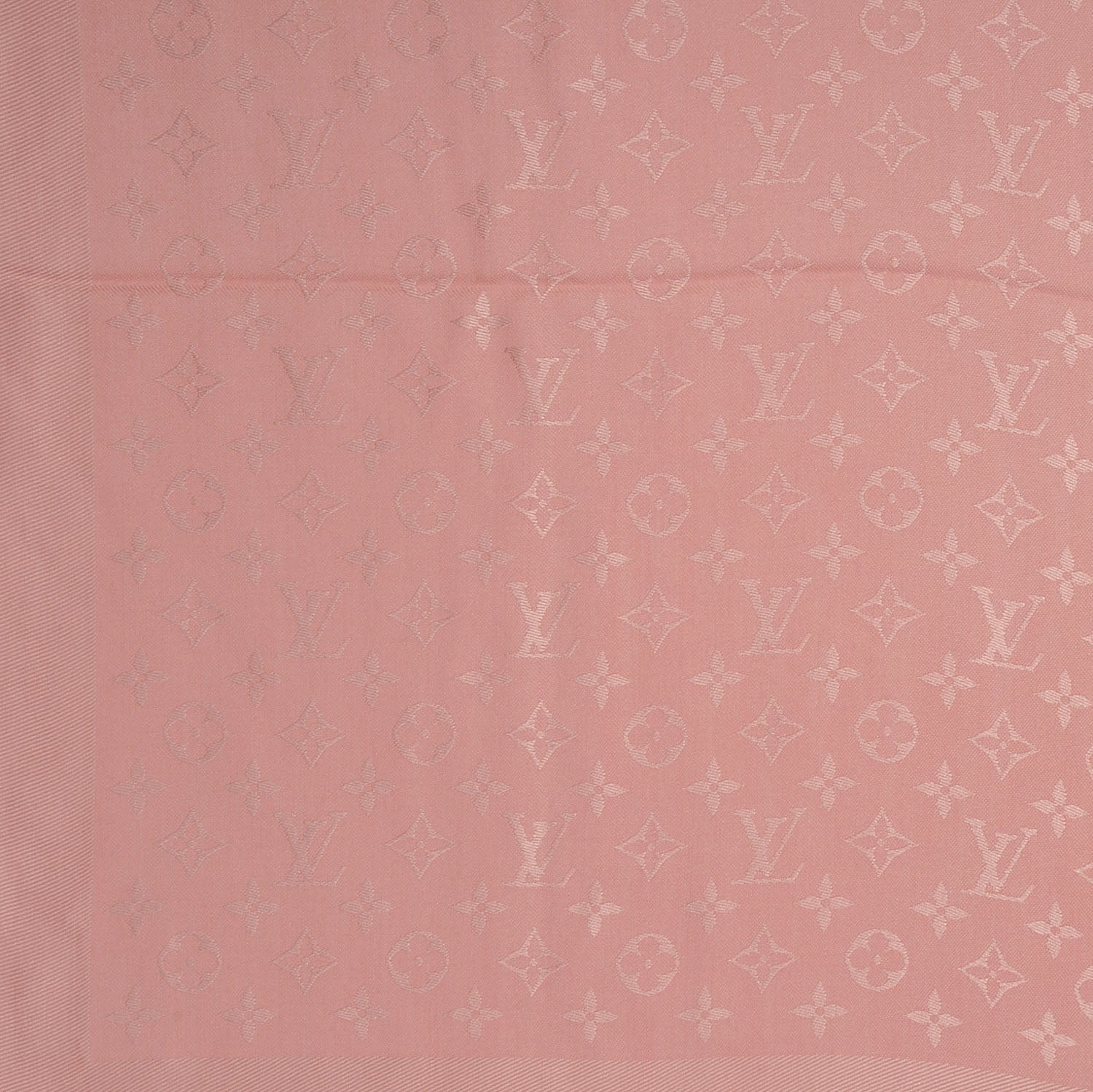 Louis Vuitton Wool Silk Monogram Shawl Rose Petale 4 of 5