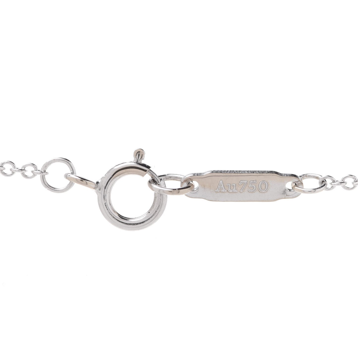 18K White Gold Diamond Small T Smile Pendant Necklace