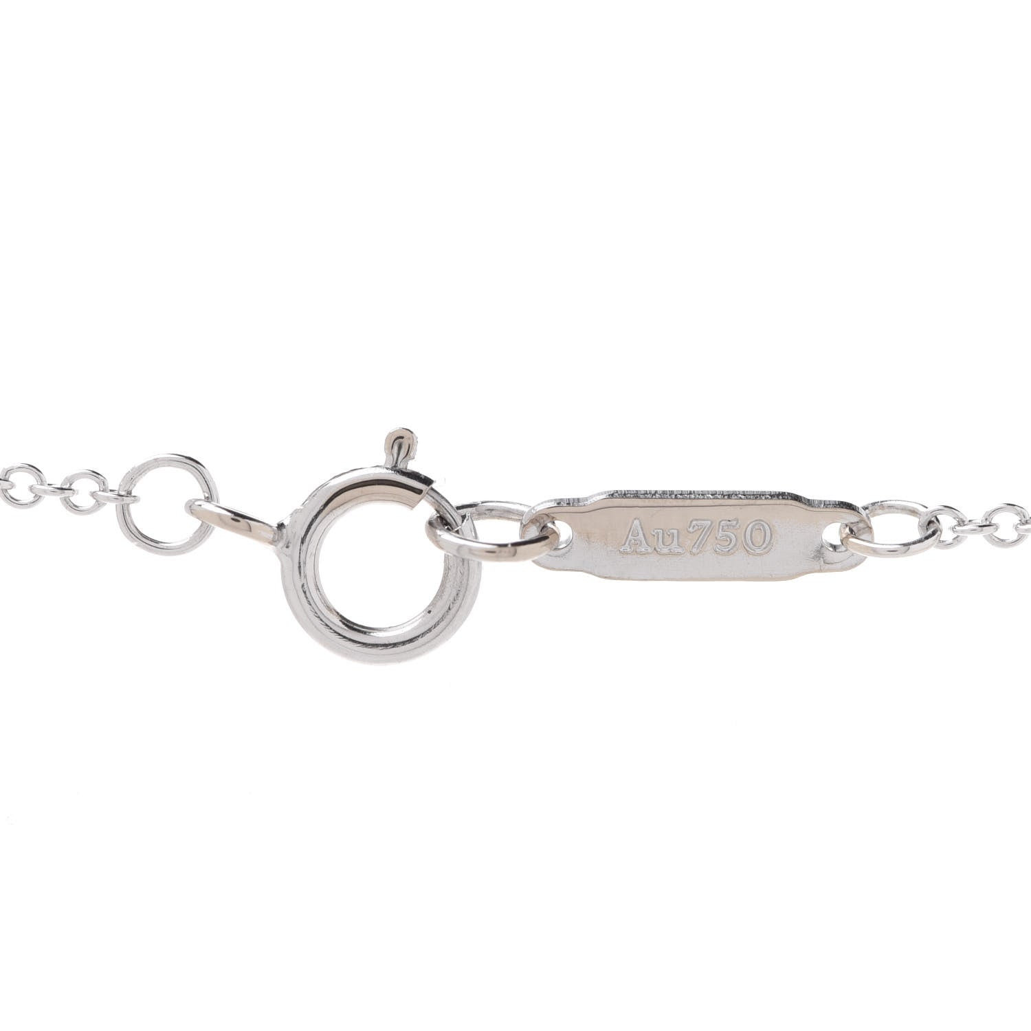 Tiffany 18K White Gold Diamond Small T Smile Pendant Necklace 5 of 7
