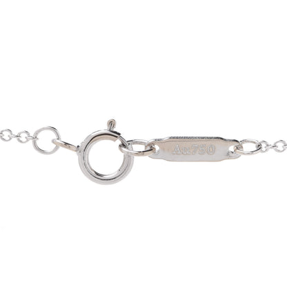 Tiffany 18K White Gold Diamond Small T Smile Pendant Necklace 5 of 7