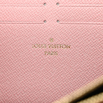 Louis Vuitton Damier Ebene Clemence Wallet Rose Ballerine 6 of 8