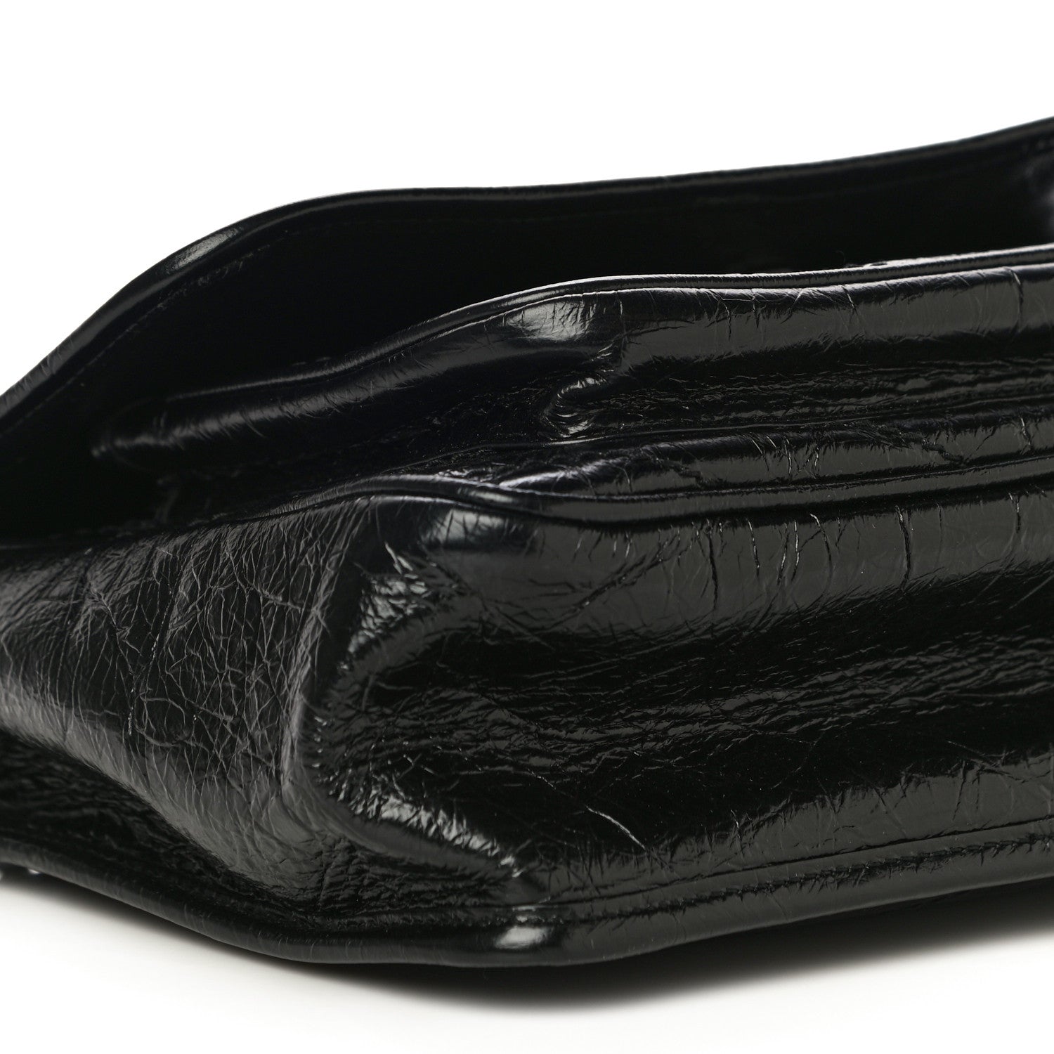Saint Laurent Crinkled Calfskin Matelasse Monogram Medium Niki Chain Satchel Black 9 of 13